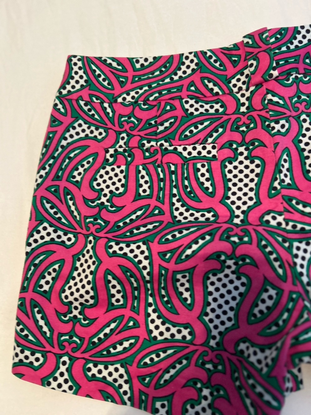 J Crew City Fit Pink & Green Patterned Shorts - Picture 6 of 9